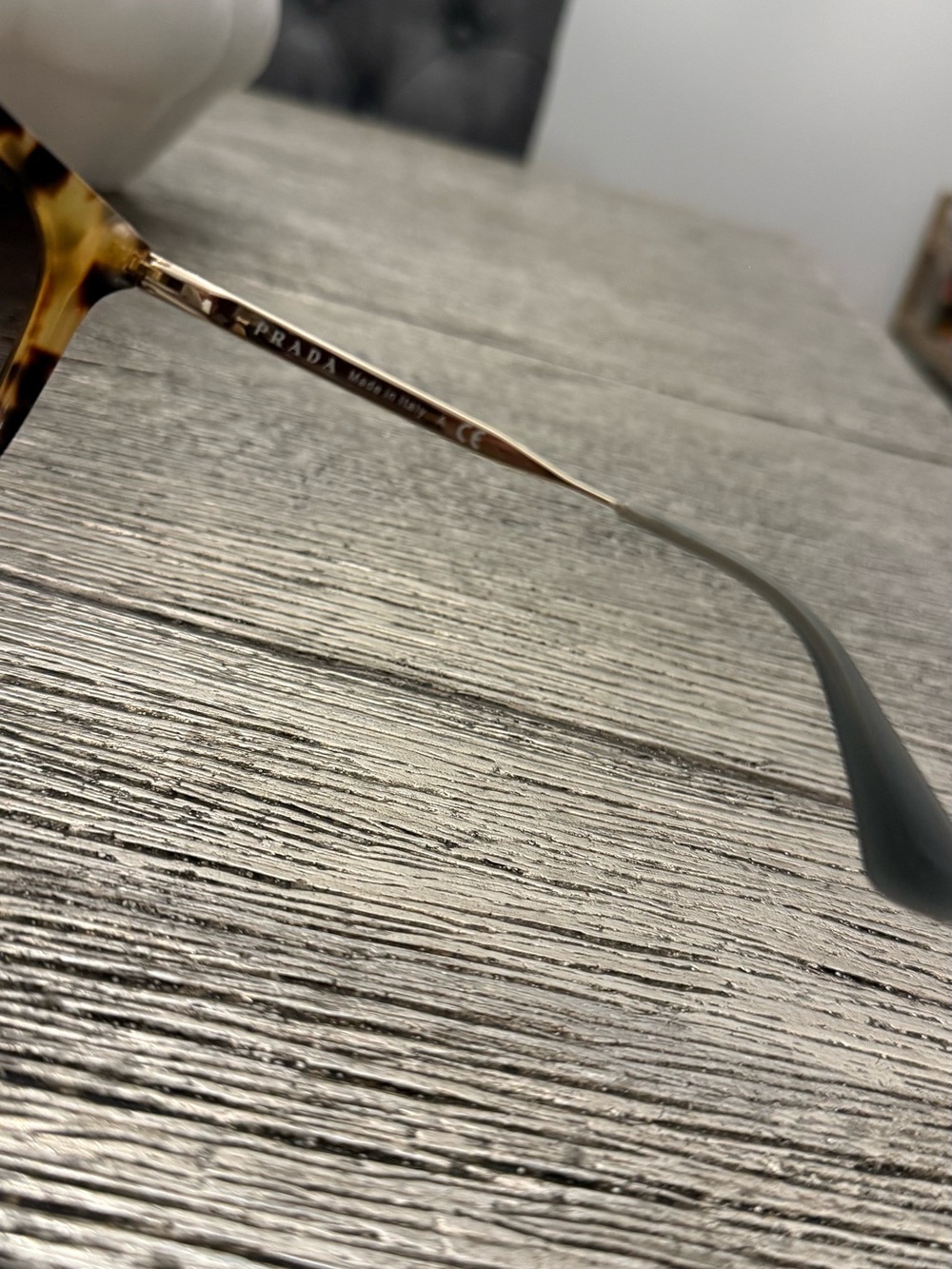Prada Tortoiseshell Cat-Eye Sunglasses with Gold Bridge - Picture 3 of 4